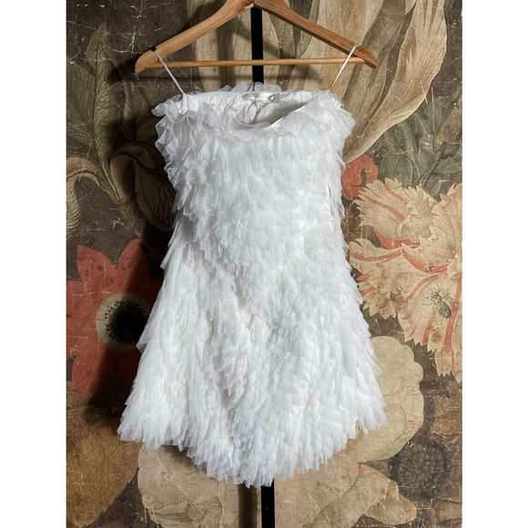 New LoveShackFancy Calandre Antique White Dress sz 8 - Picture 7 of 10